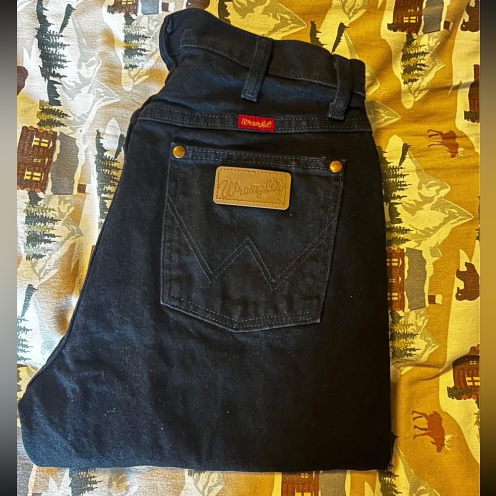 Wrangler Dark Denim Jeans with Logo Patch